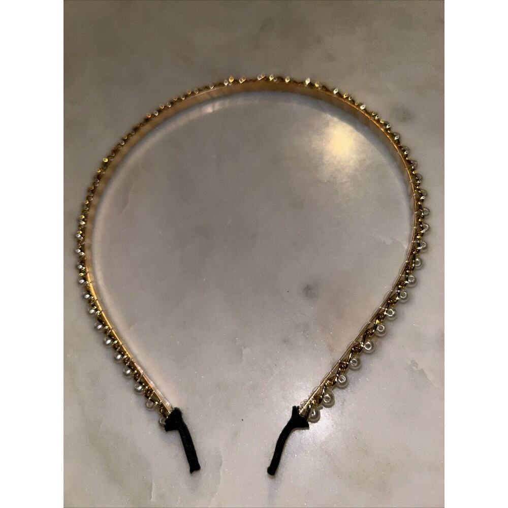 Faux Pearl And Gold Headband